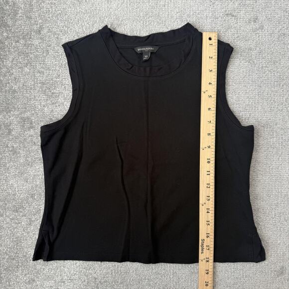 Banana Republic Shirt Womens XS Black Sleeveless Tank Top Stretch Knit Crewneck - Picture 5 of 6